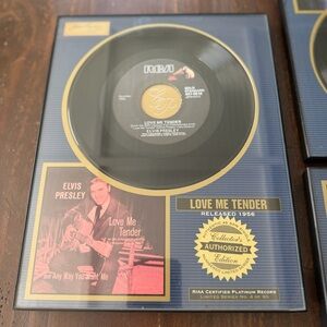 VINTAGE Elvis Presley 'Love Me Tender' Gold Record Plaque